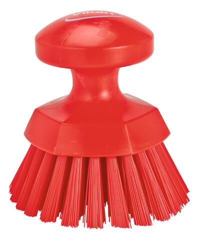 BROSSE ALIMENTAIRE RONDE SOLEIL DIAM 11CM FIBRE DURE ROUGE
