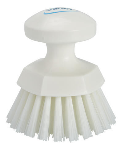BROSSE ALIMENTAIRE RONDE SOLEIL DIAM 11CM FIBRE DURE BLANC