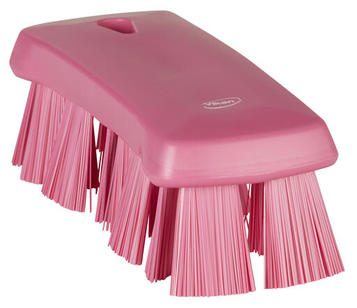 BROSSE A MAIN FIBRE DURE 17CM ROSE
