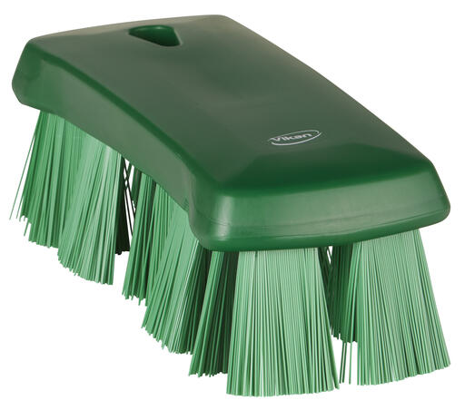 BROSSE A MAIN FIBRE DURE 17CM VERT