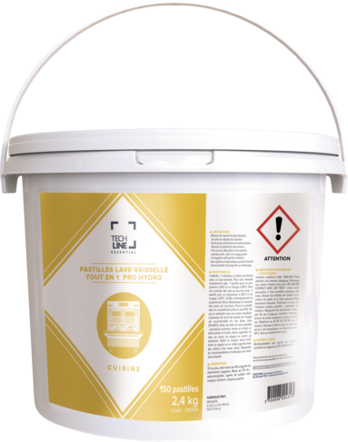 DETERGENT TABLETTES VAISSELLE TOUT EN 1 PRO HYDRO TECHLINE X150