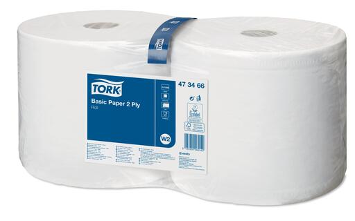 BOBINE DEVIDAGE CENTRAL TORK W1/W2 BLANC 1000 FORMATS 2 PLIS 21X33,5CM ECOLABEL X2