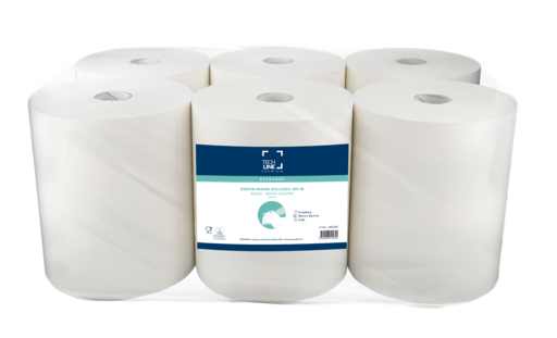 ESSUIE-MAINS ROULEAU TECHLINE BLANC 100M 2 PLIS ECOLABEL X6