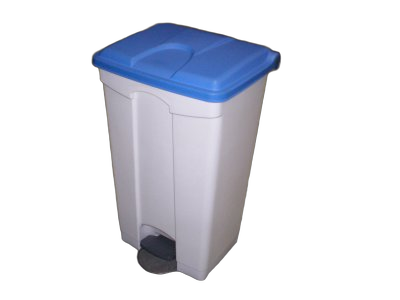 POUBELLE A PEDALE TECHLINE 90L 2 ROUES BLANC / BLEU