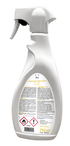 DESINFECTANT MAINS ET SURFACES AGROALIMENTAIRES SANS RINCAGE TECHLINE 750ML