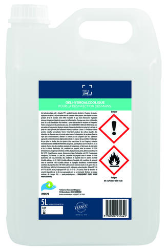 GEL HYDROALCOOLIQUE TECHLINE BIDON 5L