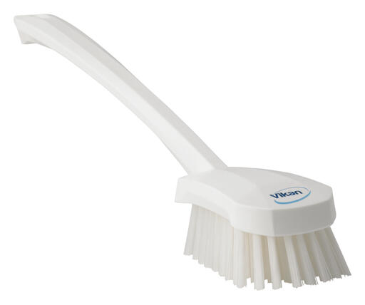 BROSSE A MAIN ALIMENTAIRE MANCHE LONG 41CM FIBRE DURE BLANC