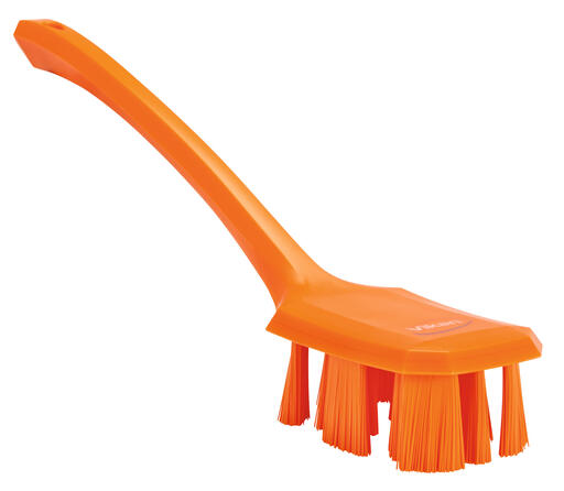 BROSSE A MAIN UST MANCHE LONG 39CM FIBRE DURE ORANGE