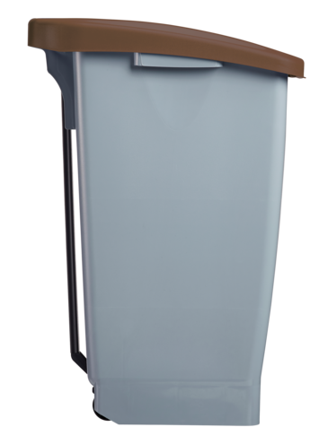 POUBELLE A PEDALE 60L MOBILY GREEN GRIS / MARRON