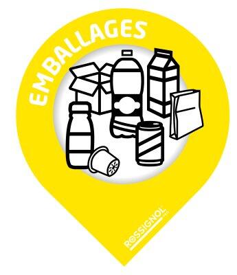 STICKERS TRI EMBALLAGES STICKER JAUNE X10