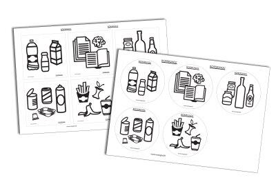 PLANCHES AUTOCOLLANTES TRI SELECTIF POUR SUPPORT SAC COLLEC X2