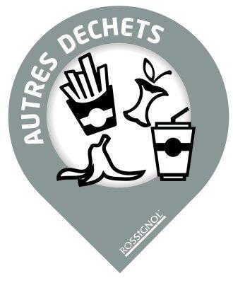 STICKERS TRI POUR SUPPORT SAC COLLEC AUTRES DECHETS GRIS CLAIR X10