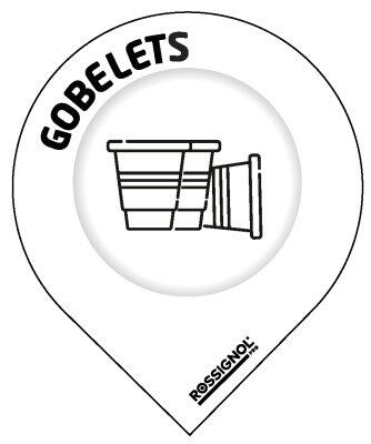 STICKERS TRI POUR SUPPORT SAC COLLEC GOBELETS BLANC X10