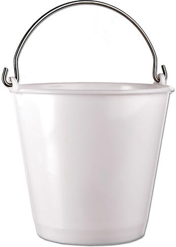 SEAU EN PEHD BLANC À ANSE INOX 15 L