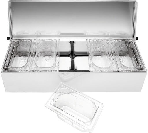 CONDIBOX AVEC 5 BACS GN 1/9 CRISTAL