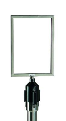 PANNEAU POUR BARRIERE SUR SOCLE PACEO AVEC SANGLE RETRACTABLE CHROME