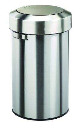 POUBELLE COUVERCLE BASCULANT RONDE SALSA 60L INOX