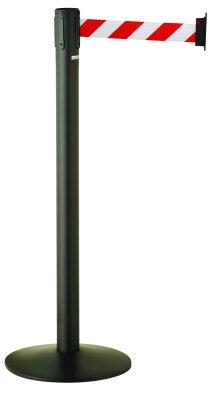 BARRIERES SUR SOCLE PACEO AVEC SANGLE RETRACTABLE 3M GRIS / ROUGE / BLANC X2