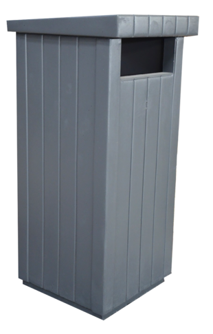 CORBEILLE 130L A POSER/FIXER/SCELLER BETON ZEUS GRIS BASALTE
