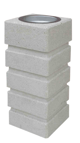 CENDRIER 1,5L A POSER BETON COUPELLE INOX ARES BLANC SABLE