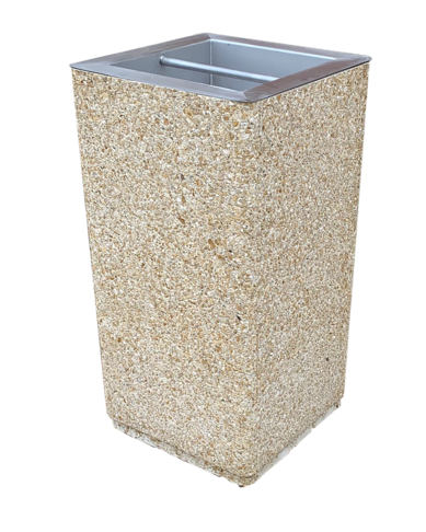 CENDRIER 9L A POSER/SCELLER BETON BAC INOX OLYMPE GRAVILLONS