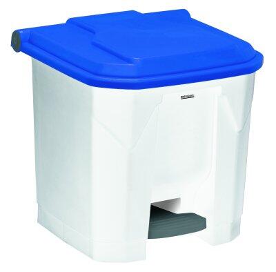 POUBELLE A PEDALE UTILO 30L BLANC / BLEU