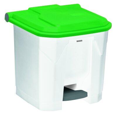 POUBELLE A PEDALE UTILO 30L BLANC / VERT