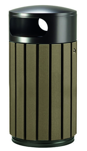 CORBEILLE 40L A POSER OU A FIXER ZENO ETIK A LATTES MARRON / GRIS MANGANESE