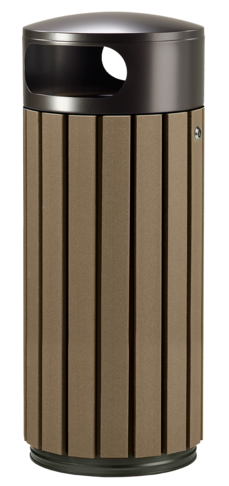 CORBEILLE 60L A POSER OU A FIXER ZENO ETIK A LATTES MARRON / GRIS MANGANESE