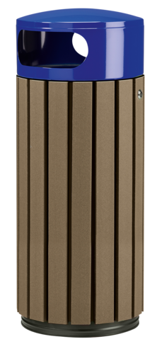 CORBEILLE 60L A POSER OU A FIXER ZENO ETIK A LATTES MARRON / BLEU OUTREMER