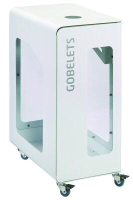 POUBELLE DE TRI VIGIPIRATE A ROULETTES CUBATRI 90L GOBELETS BLANC / BLANC