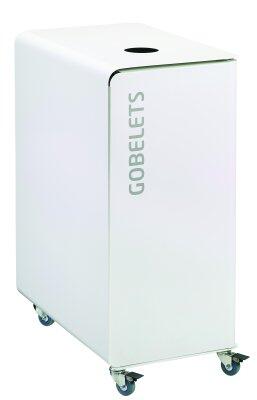 POUBELLE DE TRI A ROULETTES CUBATRI 90L GOBELETS BLANC / BLANC