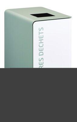 POUBELLE DE TRI A ROULETTES CUBATRI 90L DECHETS DIVERS BLANC / GRIS