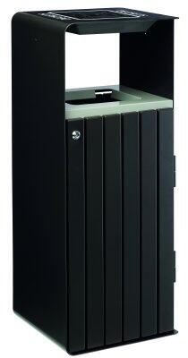 CORBEILLE ARTRI EXTREME 110L AVEC CENDRIER DECHETS COMMUNS GRIS CIMENT / MANGANESE