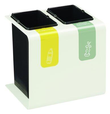 POUBELLE DE TRI TRIBU 2X15L BLANC