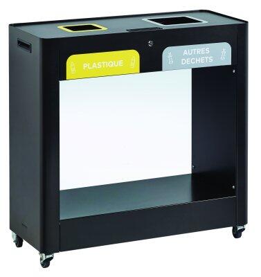 STATION DE TRI VIGIPIRATE TRIMOUV 2X110L GRIS MANGANESE / JAUNE / GRIS