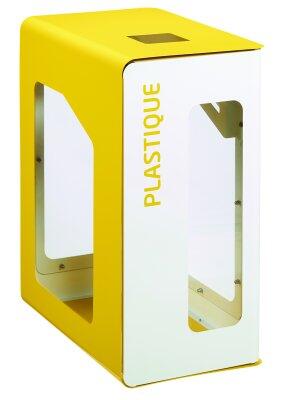 POUBELLE DE TRI VIGIPIRATE CUBATRI 90L DECHETS PLASTIQUE BLANC / JAUNE