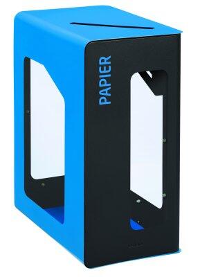 POUBELLE DE TRI VIGIPIRATE CUBATRI 90L DECHETS PAPIER GRIS MANGANESE / BLEU