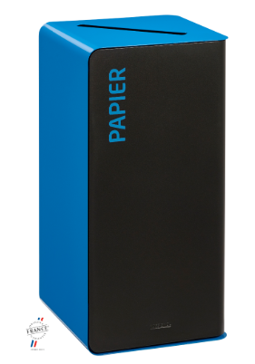 POUBELLE DE TRI CUBATRI 75L DECHETS PAPIER GRIS MANGANESE / BLEU