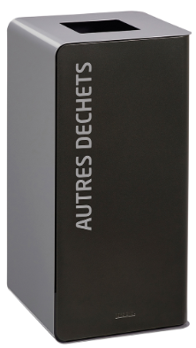 POUBELLE DE TRI CUBATRI 75L DECHETS DIVERS GRIS MANGANESE / GRIS