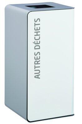 POUBELLE DE TRI CUBATRI 40L DECHETS DIVERS BLANC / GRIS