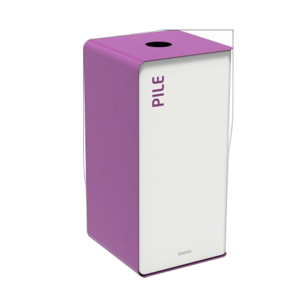 POUBELLE DE TRI CUBATRI 40L PILES BLANC / VIOLET