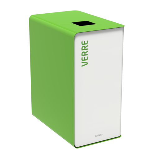 POUBELLE DE TRI CUBATRI 65L DECHETS VERRE BLANC / VERT - 2