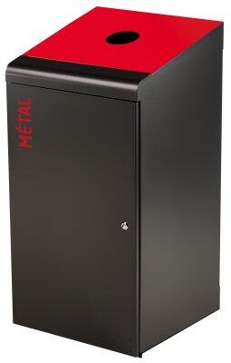 POUBELLE DE TRI TRIPOZ 120L GRIS MANGANESE / ROUGE