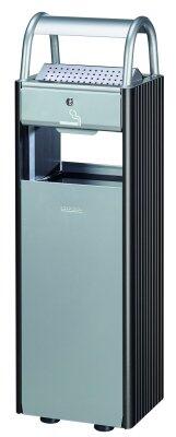 CENDRIER CORBEILLE SUR PIED KOPA 6L/30L GRIS MANGANESE ET GRIS METAL