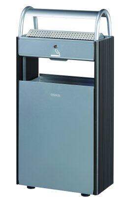 CENDRIER CORBEILLE SUR PIED KOPA 12L/60L GRIS MANGANESE ET GRIS METAL