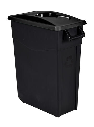 POUBELLE DE TRI MOVATRI 65L AVEC OUVERTURE DANS COUVERCLE NOIR / NOIR