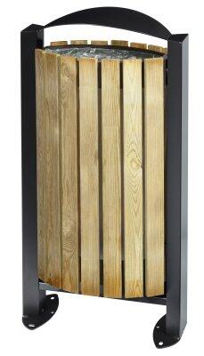CORBEILLE SUR PIED ARKEA BOIS 60L GRIS MANGANESE
