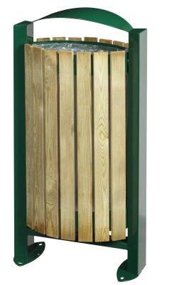 CORBEILLE SUR PIED ARKEA BOIS 60L VERT MOUSSE