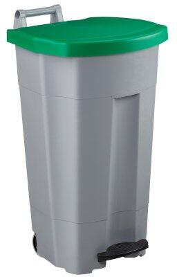 POUBELLE A PEDALE BOOGY 90L 2 ROUES GRIS / VERT